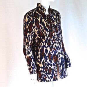 Louis Feraud Exquisite Boutique 1980's Silk & Wool Printed Blazer - Germany
